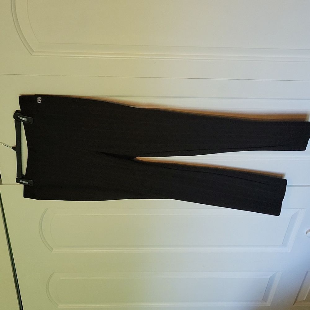 Calvin Klein large black stripped pull up dress pants